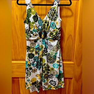 Bentley a. Mini Sleeveless Dress with Wooden Detail